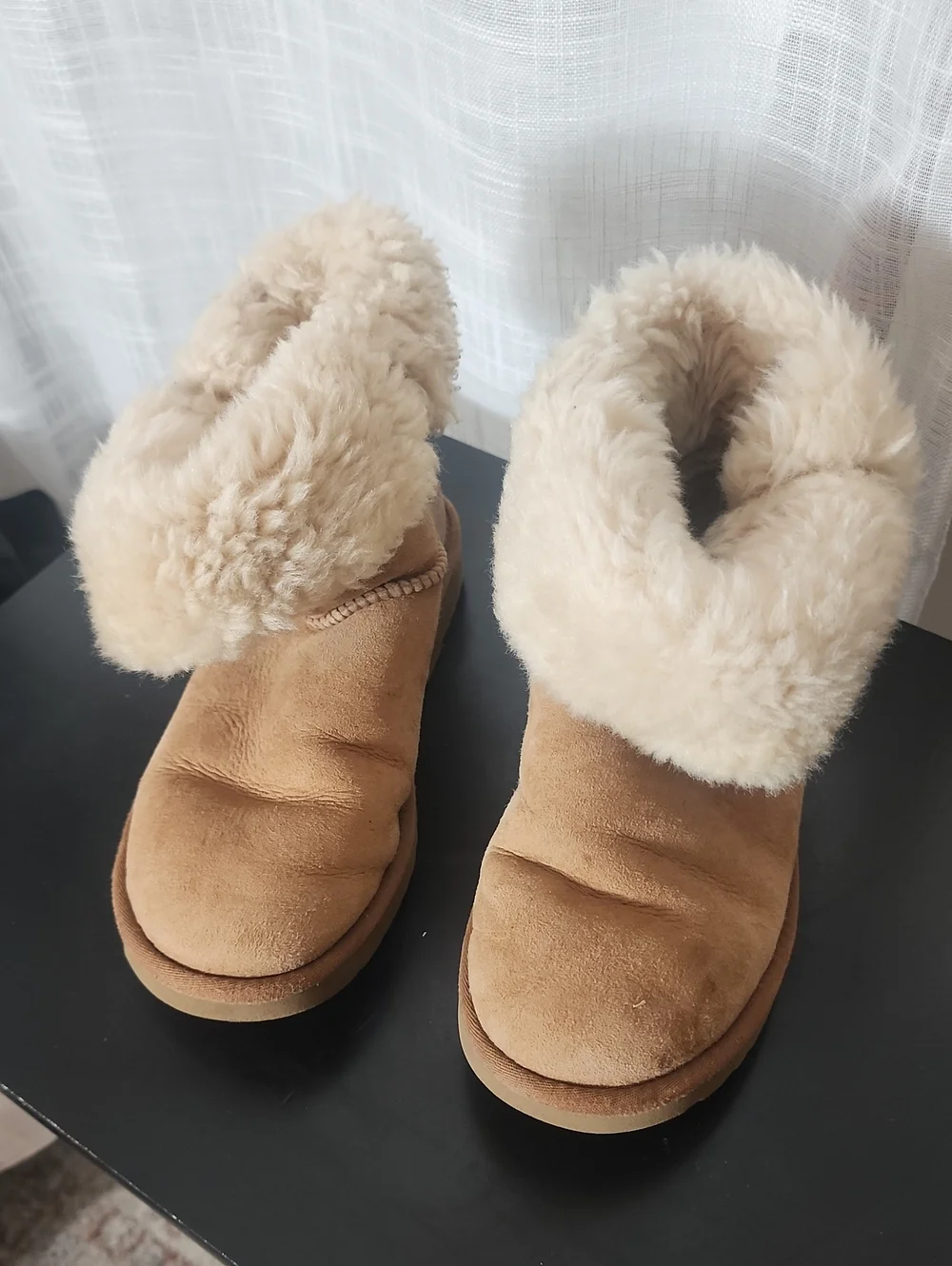 UGG Chestnut Shearling Cuff Short Booties